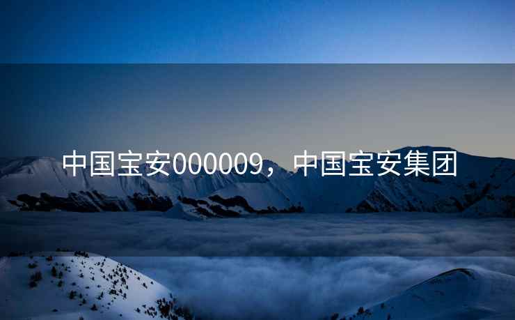 中国宝安000009，中国宝安集团